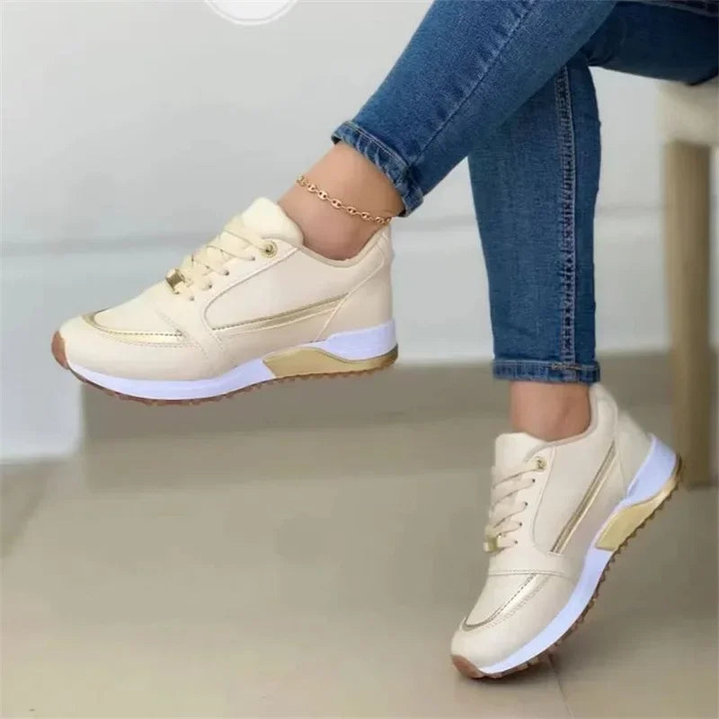 2025 Women's Mesh Sneakers Patchwork Lace Up Flat Shoes for Women Lightweight Female Shoes Classic Versatile Zapatillas De Mujer